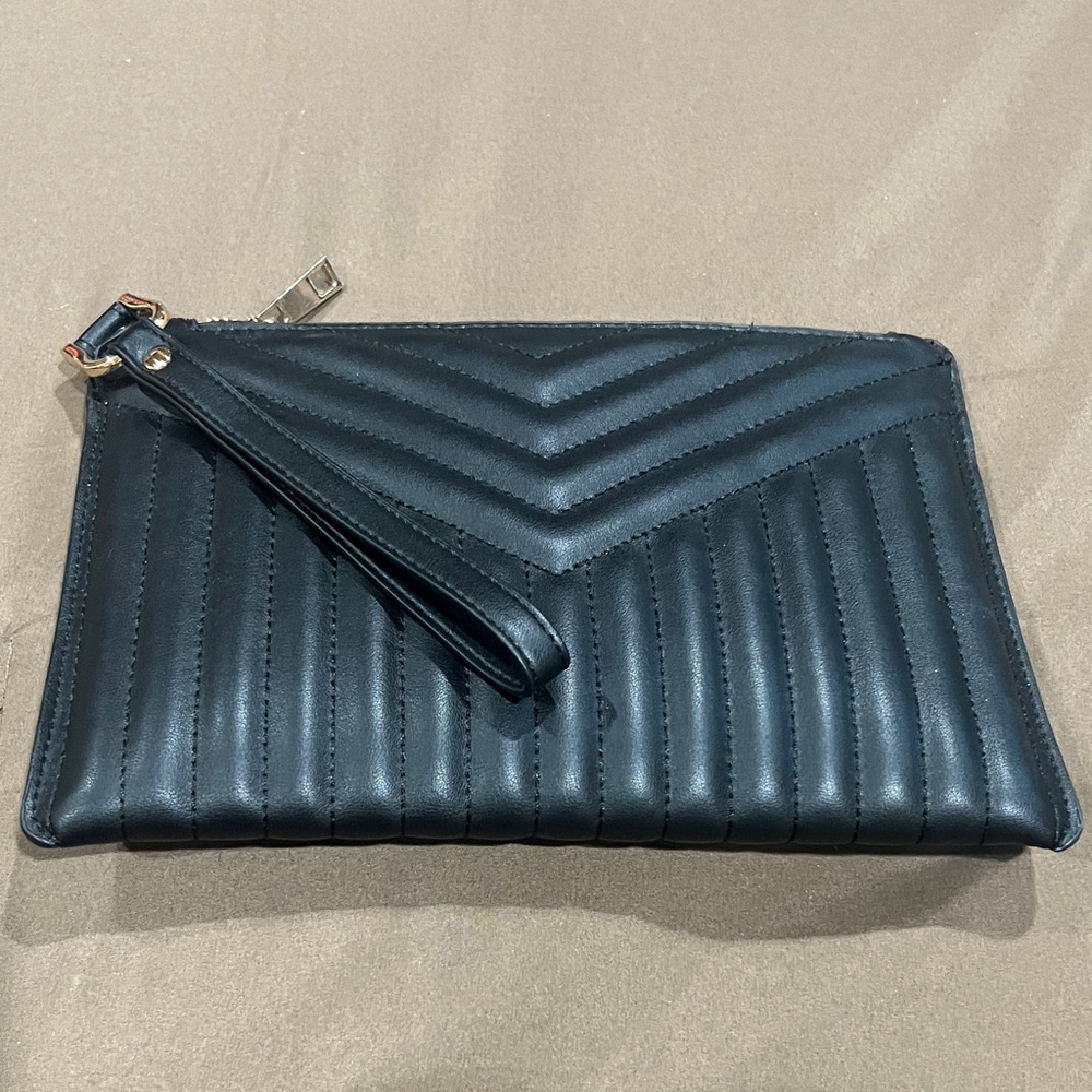 a new day Black Quilted Wristlet Clutch